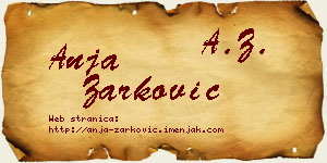 Anja Žarković vizit kartica